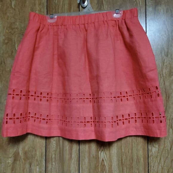 Crown & Ivy | Coral Linen Blend Skirt | Size 14 | NWT - Picture 1 of 7